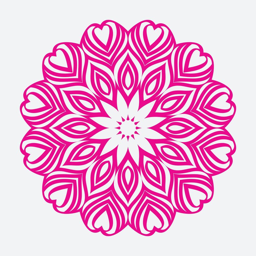 modern hart mandala ontwerp roze kleur vector