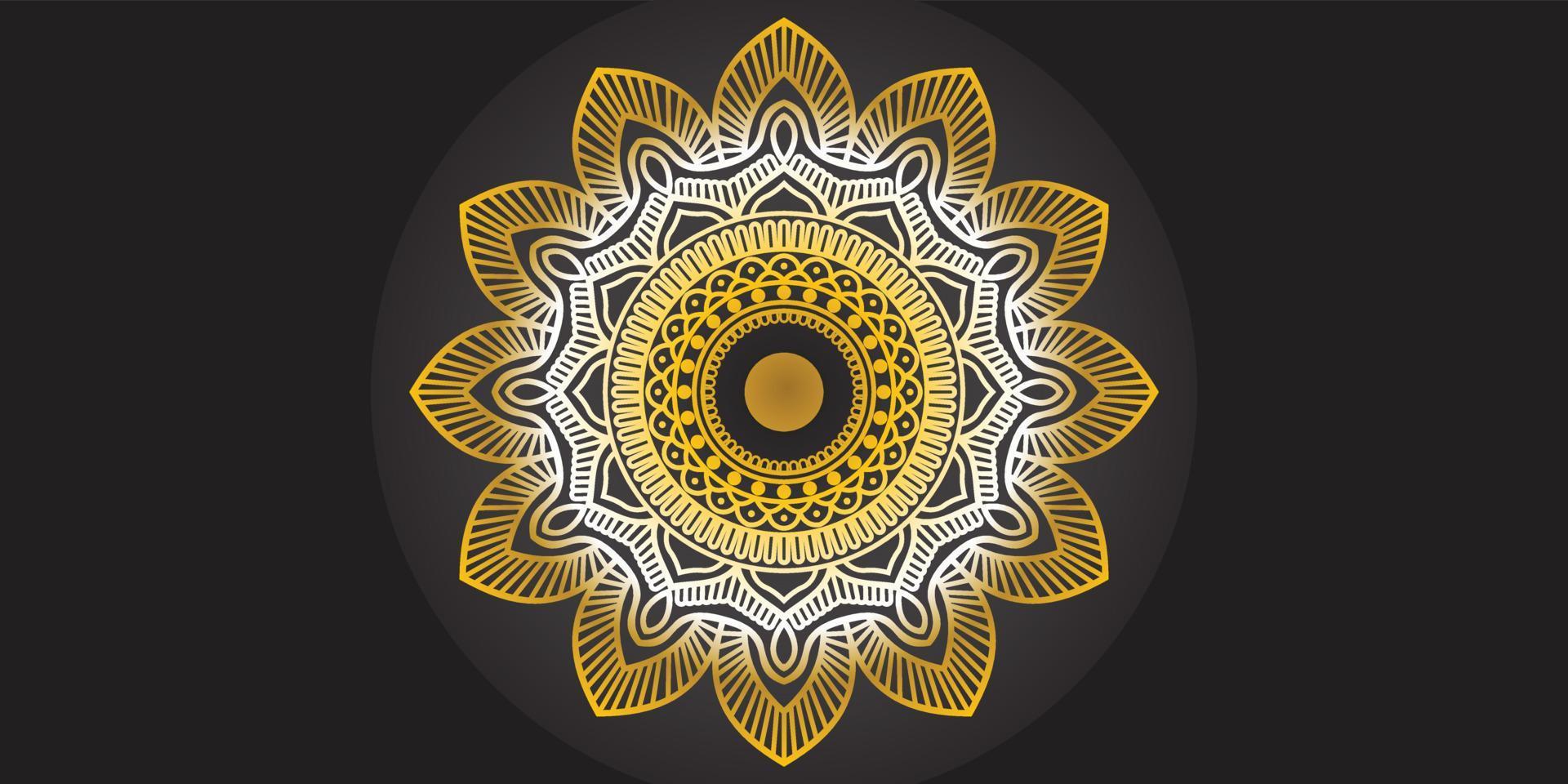 luxe gouden bloemen mandala achtergrondontwerp vector