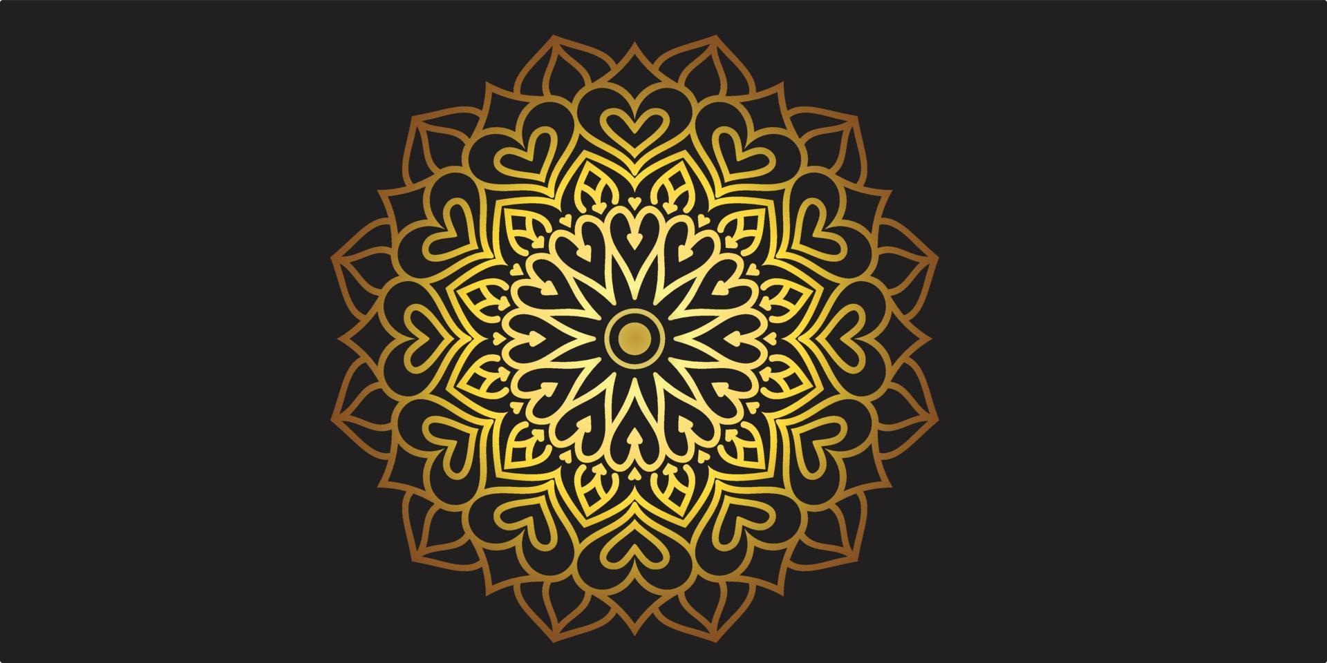 luxe gouden mandala achtergrond ontwerpsjabloon vector