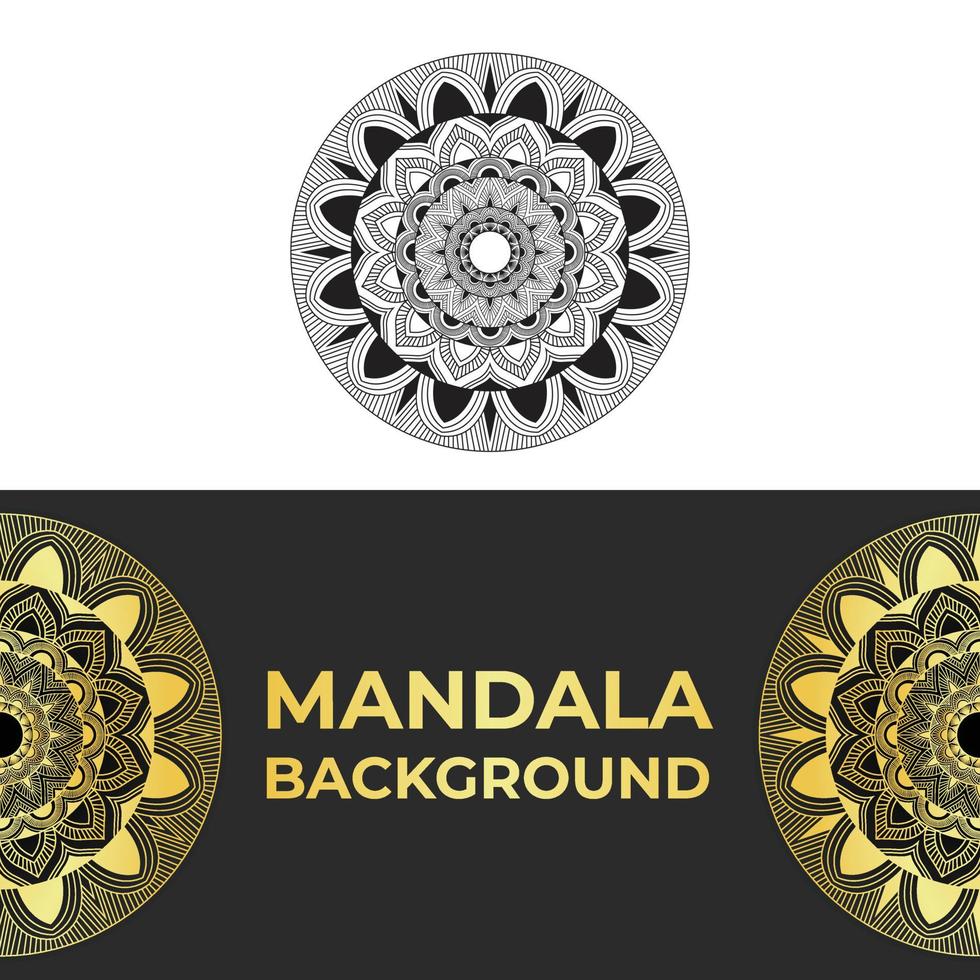 gouden luxe mandala vector kunst achtergrond