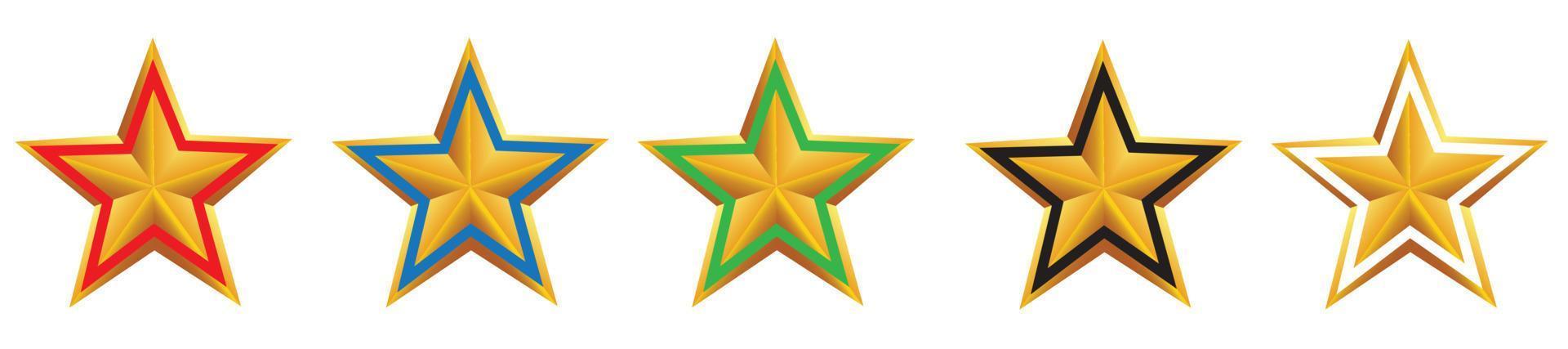 vectorillustratie van gouden ster met gekleurd frame vector