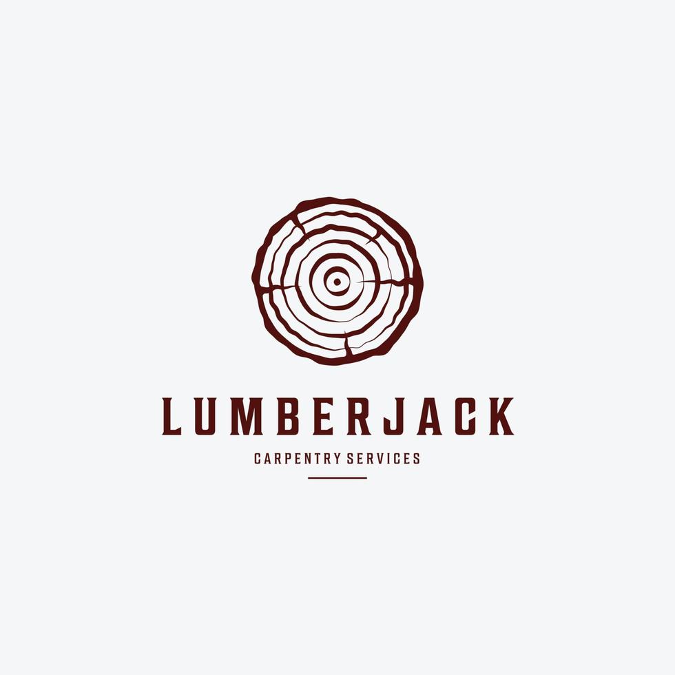 houthakker log houten vintage vector logo, illustratie ontwerp van timmerwerk timmerman concept