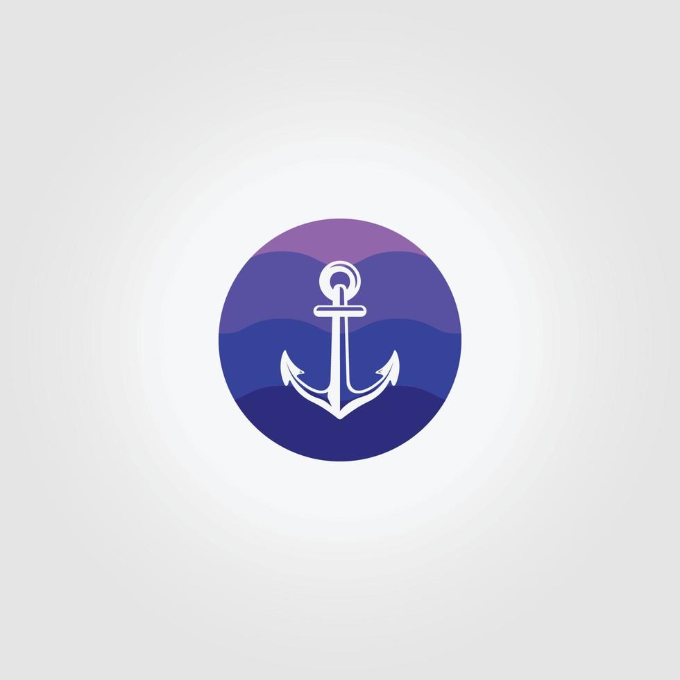 kleurrijk anker schip logo pictogram vintage vector illustratie ontwerp