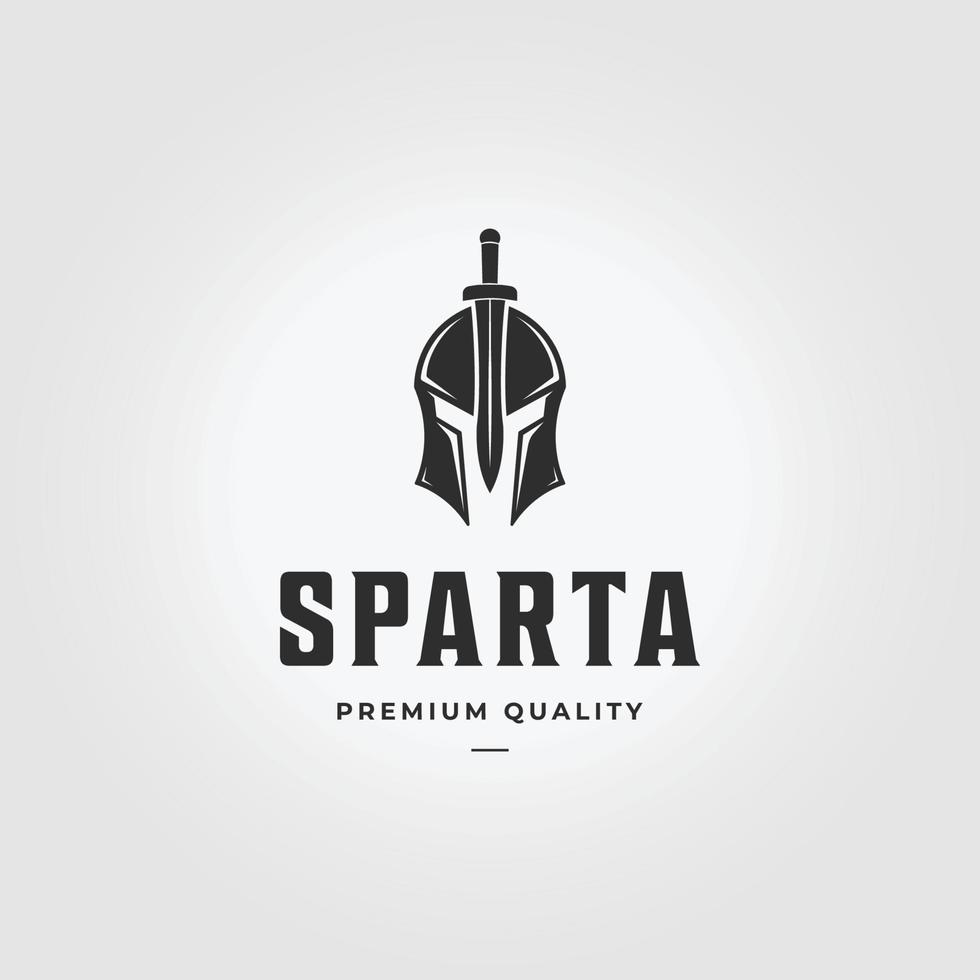 Spartaans harnas met zwaarden logo vintage vector illustratie ontwerp