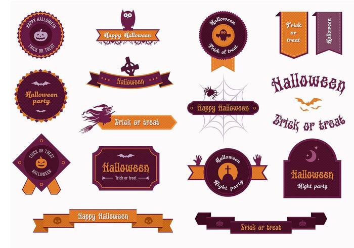 halloween label vector pack