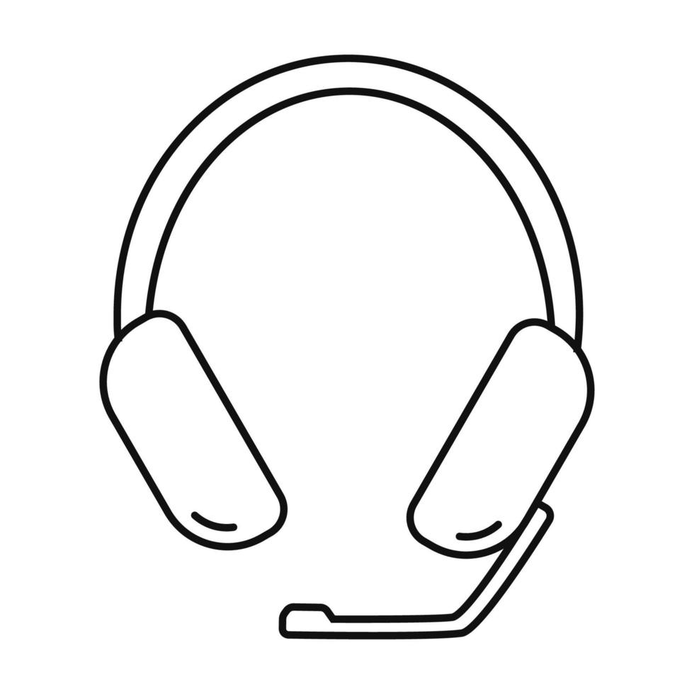 hoofdtelefoon lijn vector pictogram. koptelefoon met microfoon. eenvoudige vectorillustratie geïsoleerd op een witte achtergrond