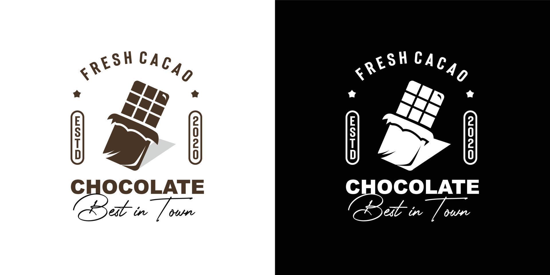 illustratie vectorafbeelding van zwarte silhouet zoete chocoladereep goed voor snack product zoete chocoladereep vintage logo vector