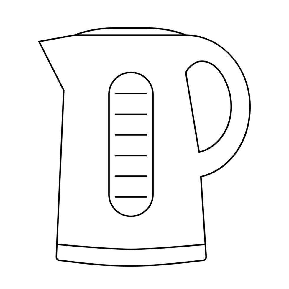 waterkoker overzicht icoon. vectorillustratie. geïsoleerde theepot. klein apparaat voor keuken en huis. huishoudelijk gereedschap teken. apparatuur voor het bereiden van drankjes vector