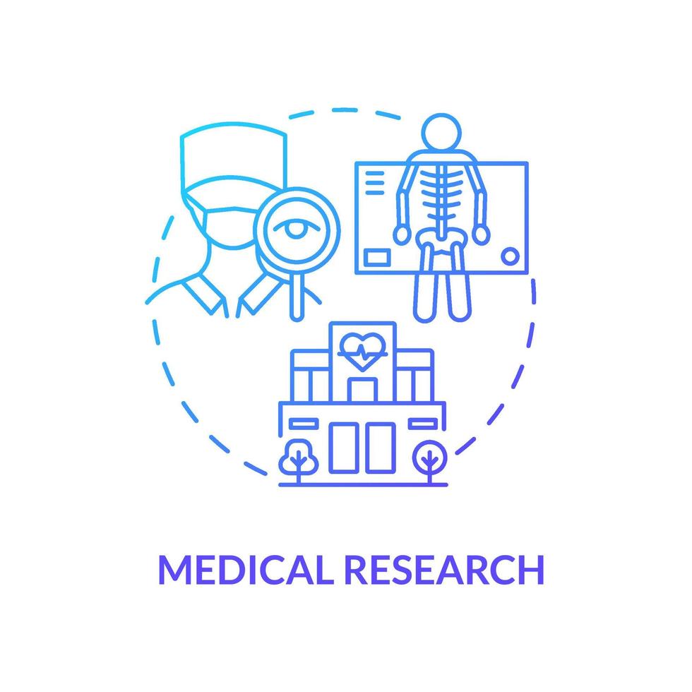 medisch onderzoek blauw kleurverloop concept icoon. artritis kliniek diensten abstracte idee dunne lijn illustratie. dokterscontrole en onderzoek. diagnose. vector geïsoleerde omtrek kleur tekening