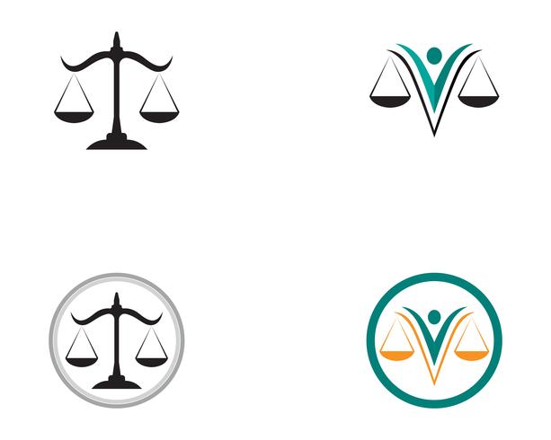 Justitie advocaat logo en symbolen sjabloon pictogrammen app vector