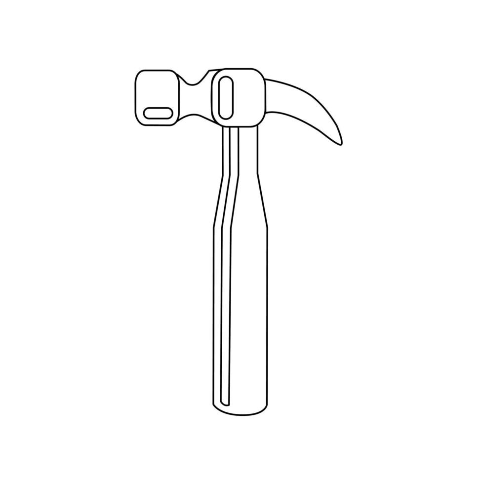 vectorillustratie van een hamer op een witte geïsoleerde achtergrond. icoon. vector