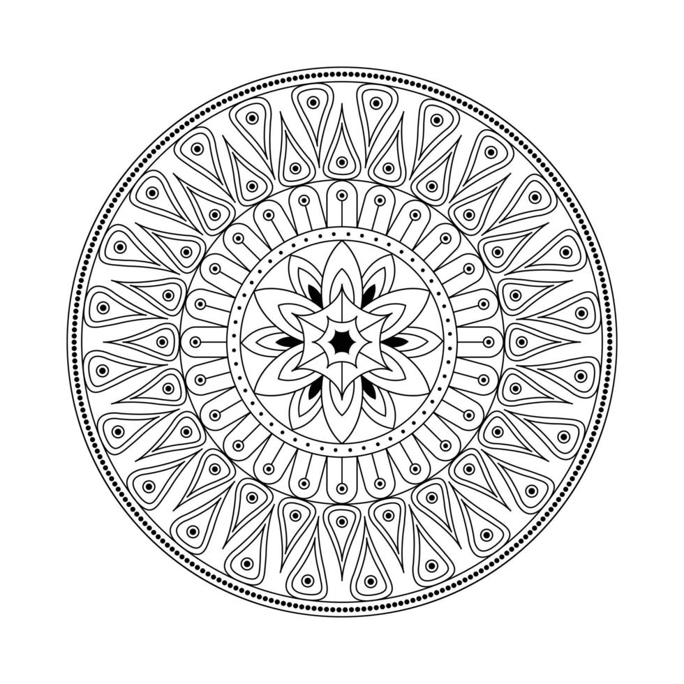 mandala met vector in illustratie hand getekende elementen in de Arabische, Indiase, Turkse, Pakistan, Ottomaanse, tribale motieven. afbeelding voor volwassen kleurboeken,