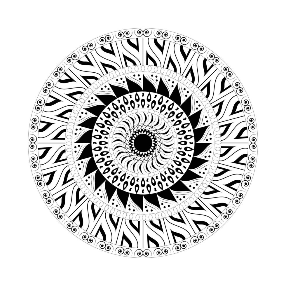mandala ingewikkelde patronen zwart-wit goed humeur. bloem vintage decoratieve elementen oosters. ronde sieraad, mandala, etnisch decoratief element, boho-stijl, zentangle. vector