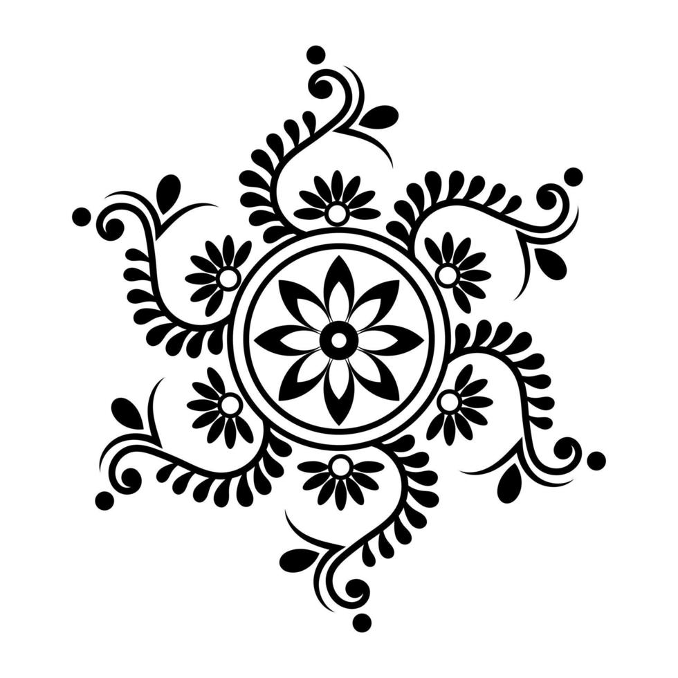 mandala-element met bloem. etnische sier mandala geïsoleerd op wit, kan worden gebruikt voor ontwerp vector in afbeelding