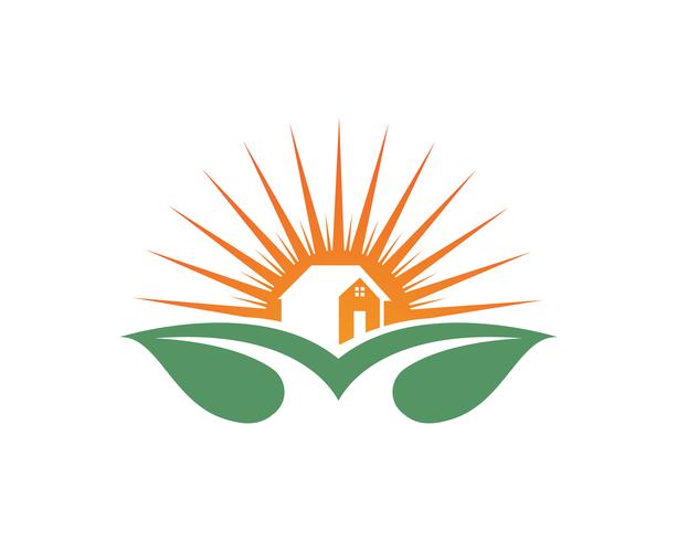 Home bladgroen natuur logo vector