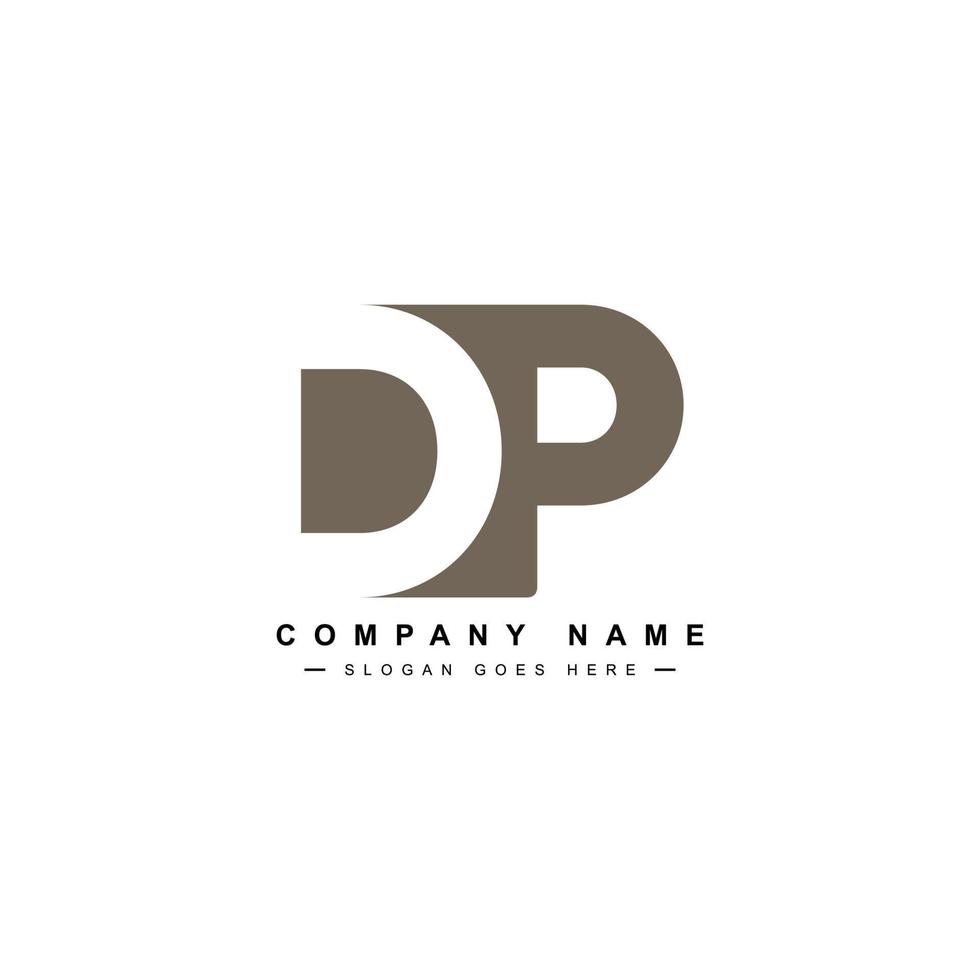 beginletter dp-logo - eenvoudig bedrijfslogo voor alfabet d en p vector