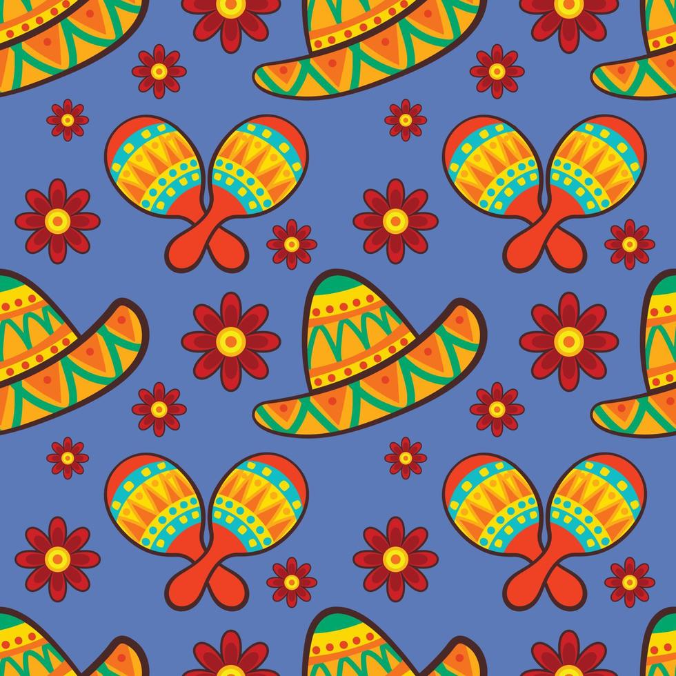cinco de mayo festival kleurrijke pictogrammen naadloos patroon vector
