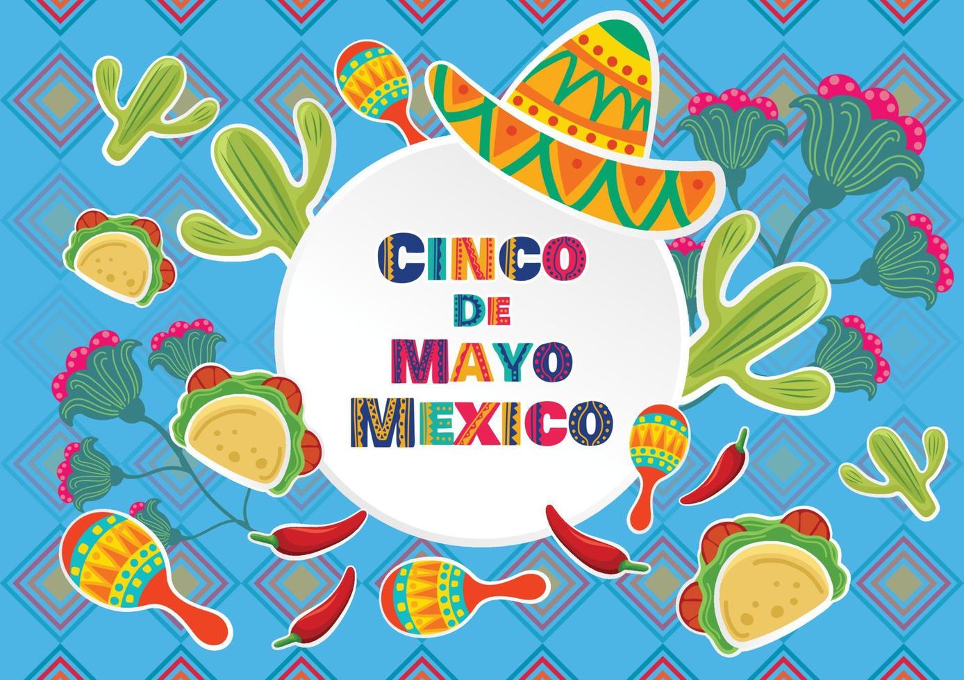 kleurrijke cinco de mayo achtergrond vector