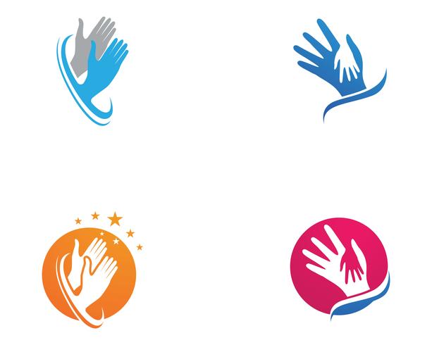 Help hand logo en vector sjabloon symbolen