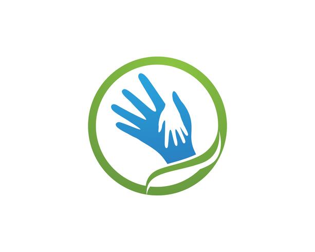 Help hand logo en vector sjabloon symbolen