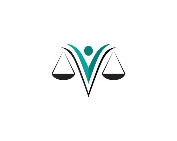 Justitie advocaat logo en symbolen sjabloon pictogrammen app vector