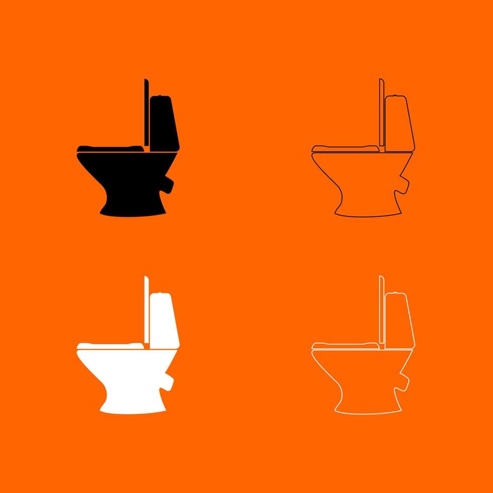 toiletpot zwart-wit ingesteld pictogram. vector