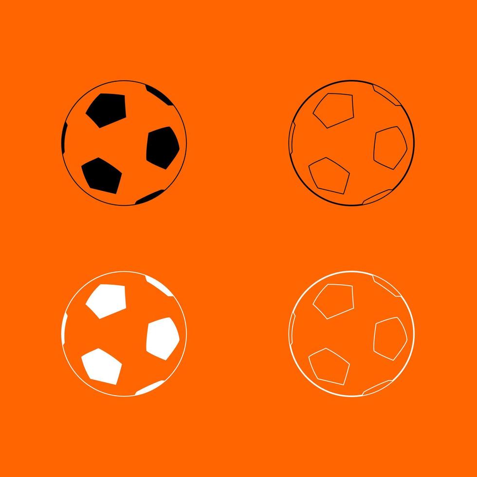 voetbal zwart-wit ingesteld pictogram. vector