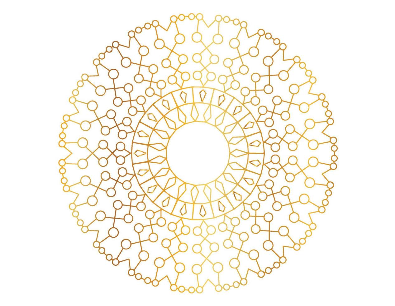 gouden gradiënt mandala-ontwerp met koninklijke kunst vector