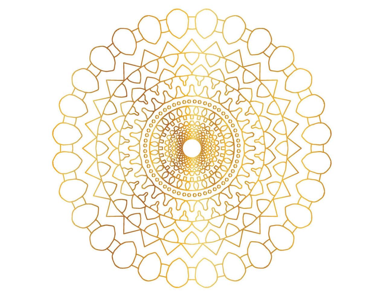 gouden gradiënt mandala-ontwerp met koninklijke kunst vector