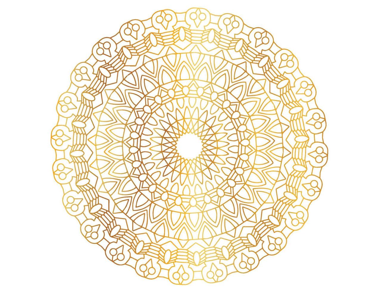 gouden gradiënt mandala-ontwerp met koninklijke kunst vector