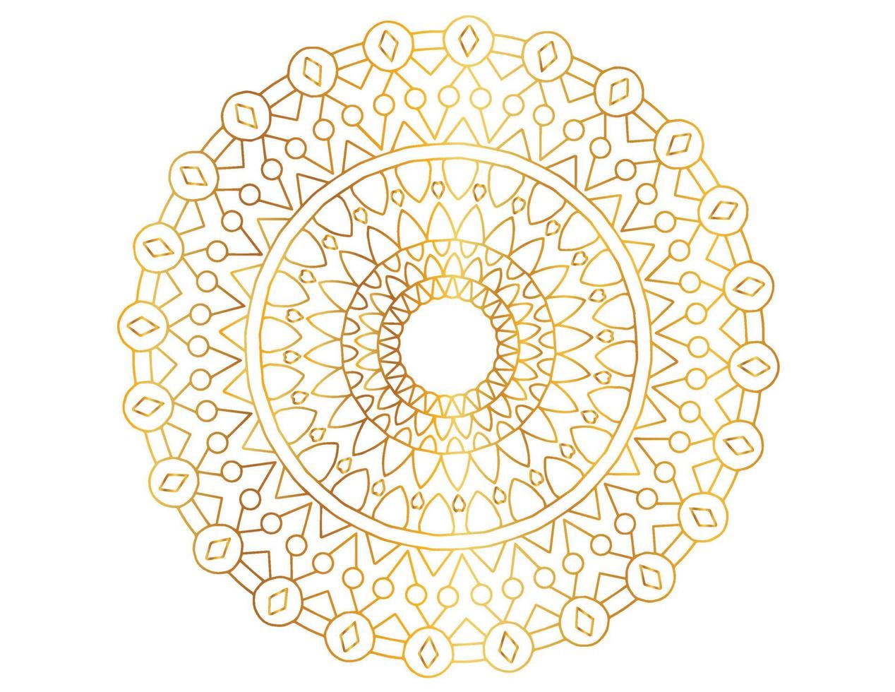 gouden gradiënt mandala-ontwerp met koninklijke kunst vector