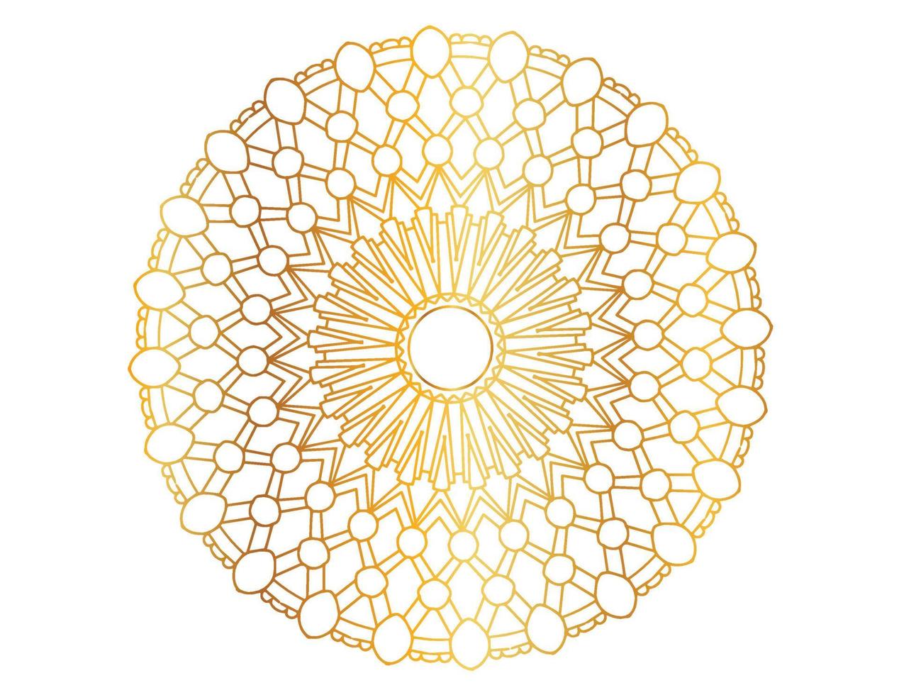 gouden gradiënt mandala-ontwerp met koninklijke kunst vector