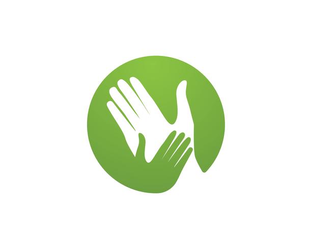 Help hand logo en vector sjabloon symbolen