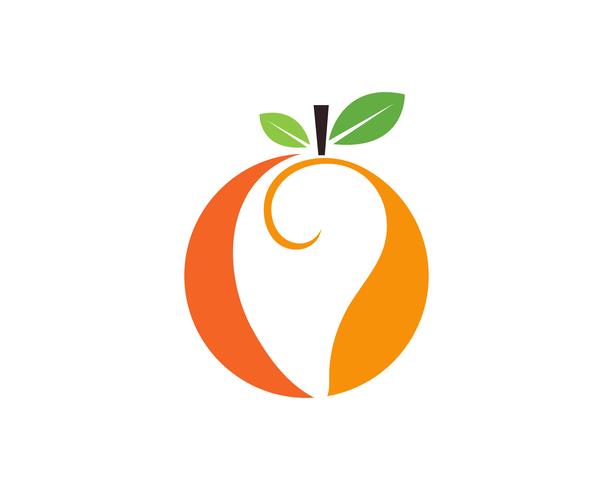 Mango in vlakke stijl. Mango vector logo. Mango