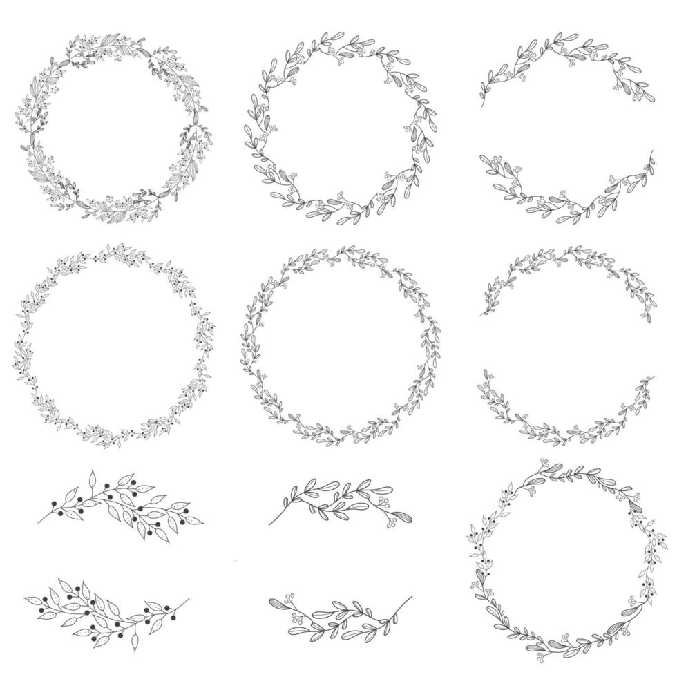 doodle lente krans collectie eps10 vectoren illustratie