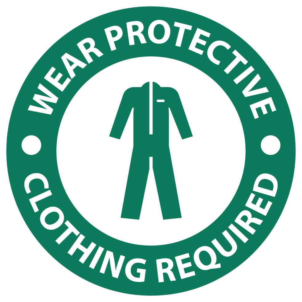 veiligheidsinstructies draag beschermende kleding teken op witte achtergrond vector