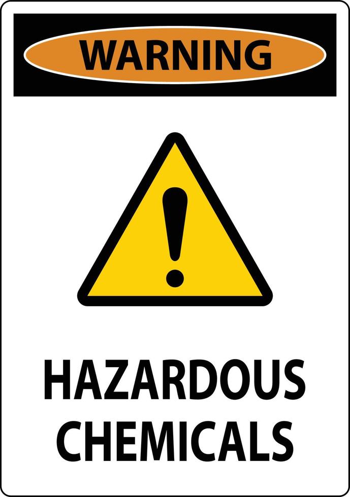 waarschuwing gevaarlijke chemicaliën teken op witte achtergrond vector