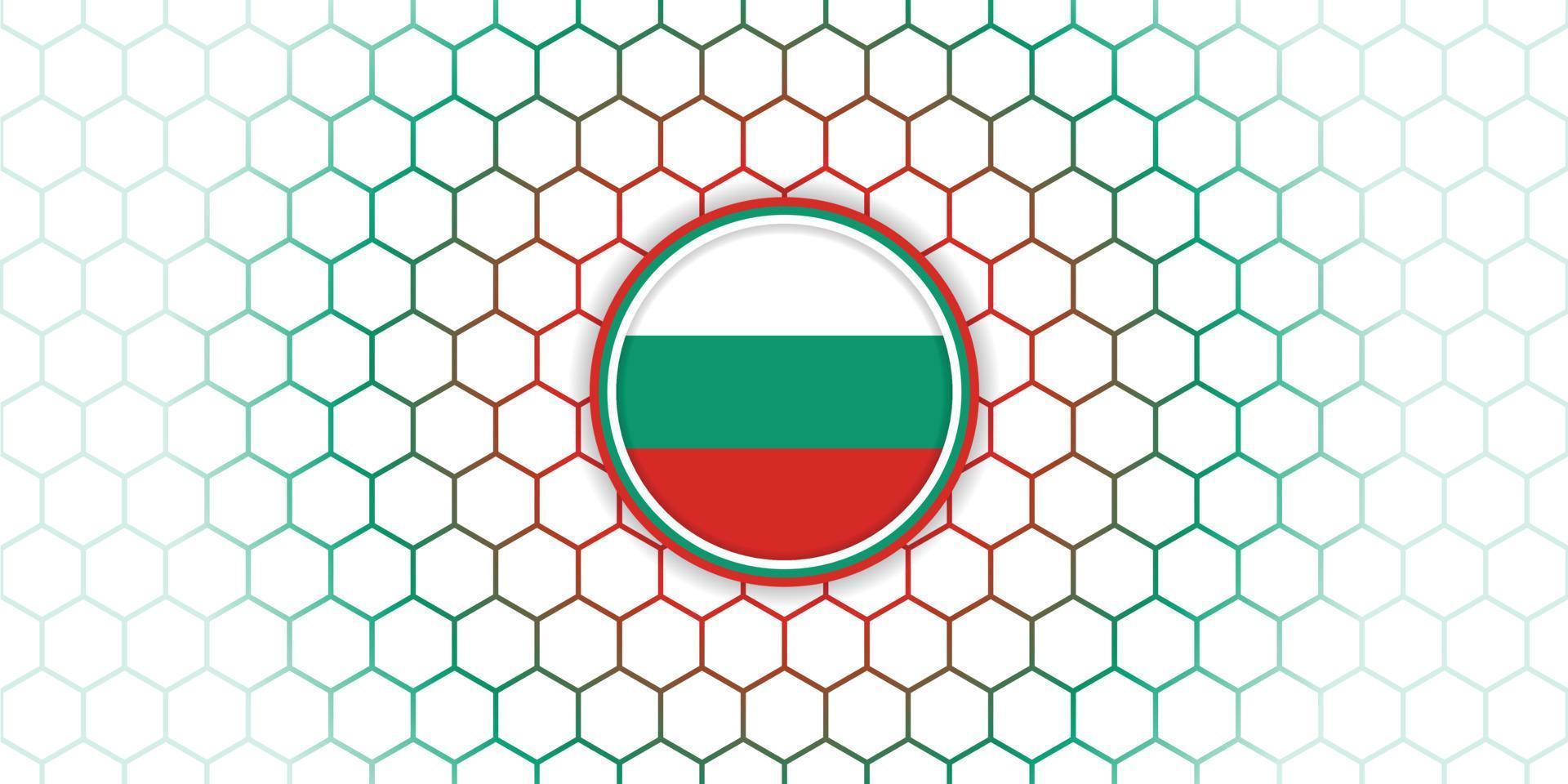 Bulgarije embleem vlag vectorillustratie met zeshoekige achtergrond. vector