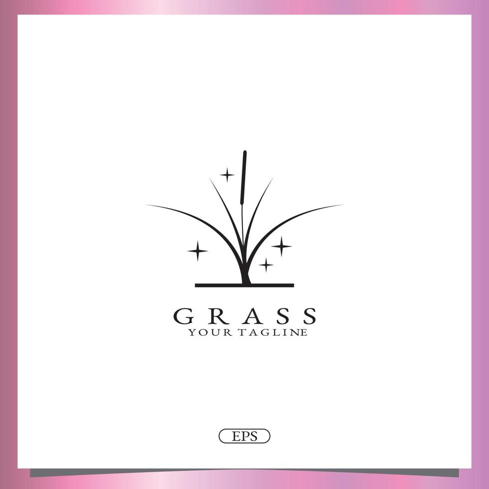 gras overzicht zwart-wit logo premium elegante sjabloon vector eps 10