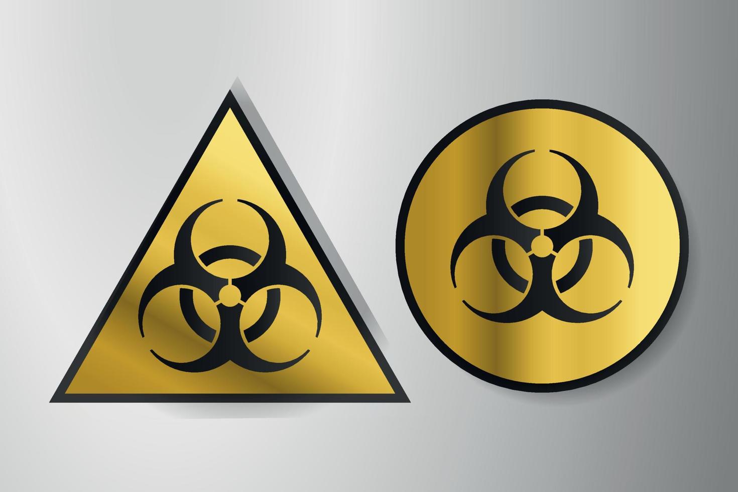 biohazard waarschuwingssymbool 3d gradiënt luxe gouden concept vector