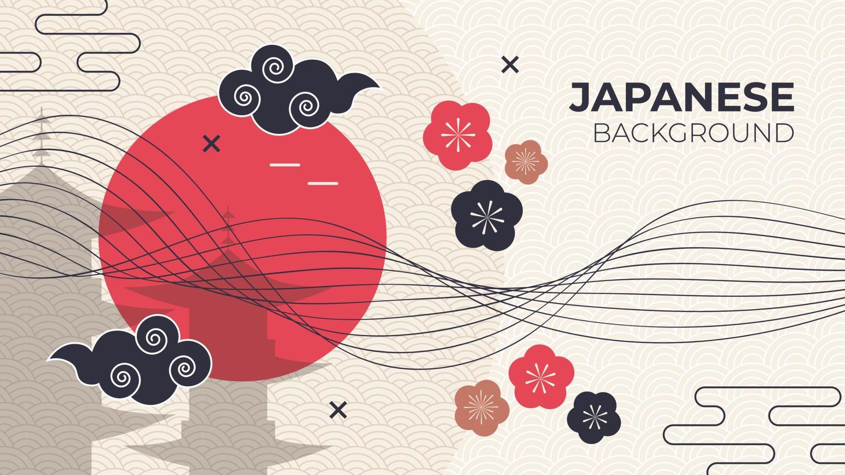 achtergrond in japanse stijl vector