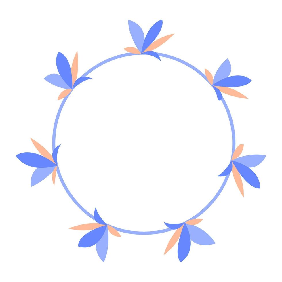 krans van abstracte blauwe bladeren pictogram element vector