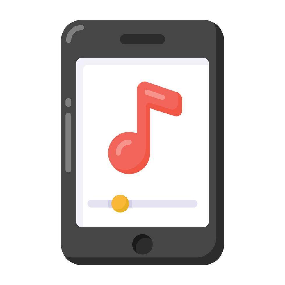 muzieknoot binnen mobiel ter aanduiding van het platte pictogram van de songtoepassing vector