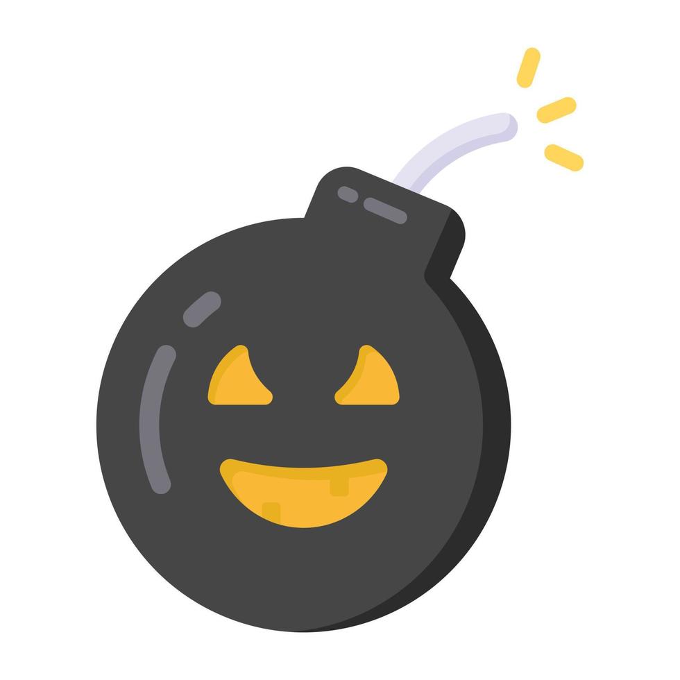 Halloween-bompictogram in plat ontwerp vector