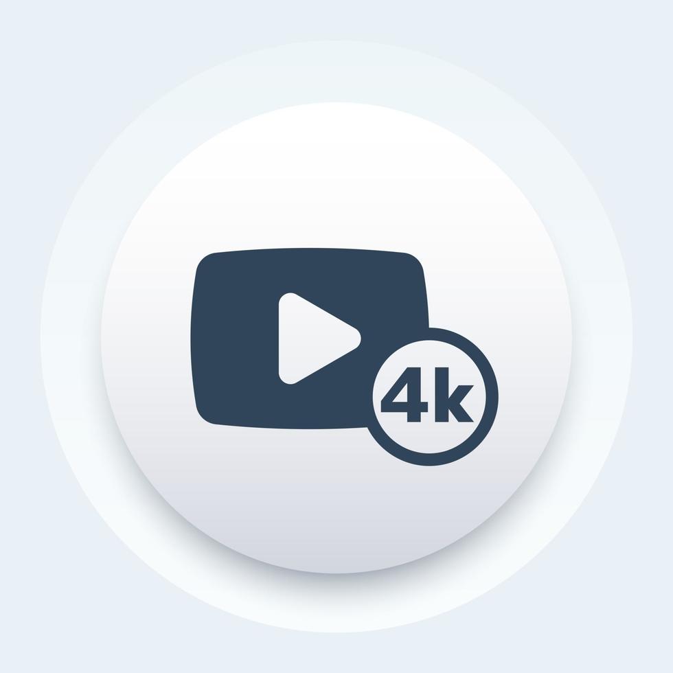 Knop voor 4k-video-inhoud vector