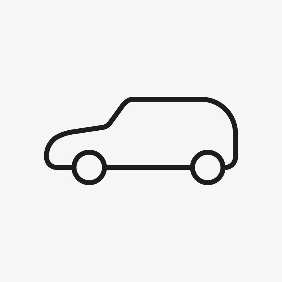 kleine stadsauto overzicht icoon. hatchback auto symbool. auto lijn pictogram vector