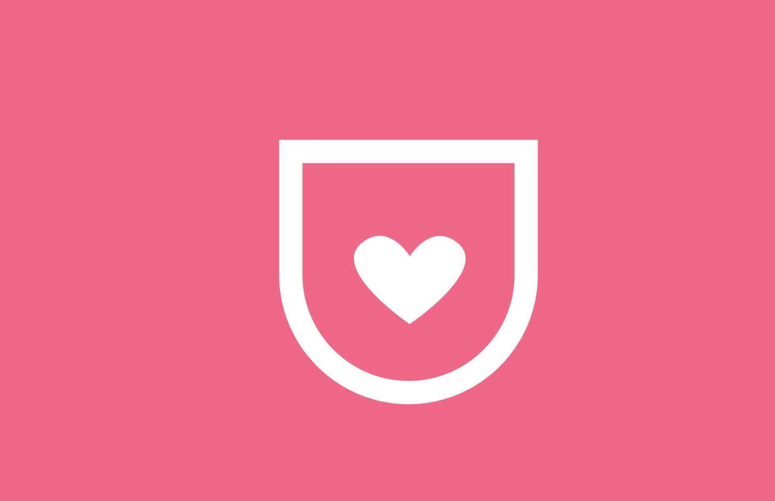 u liefde hart alfabet letterpictogram logo met roze kleur en lijn. creatief ontwerp voor een datingsitebedrijf of bedrijf vector