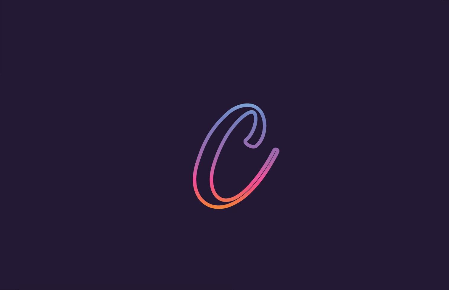 c alfabet letter pictogram logo ontwerp. creatieve sjabloon voor zaken en bedrijf met kleurrijke lijnkleur vector