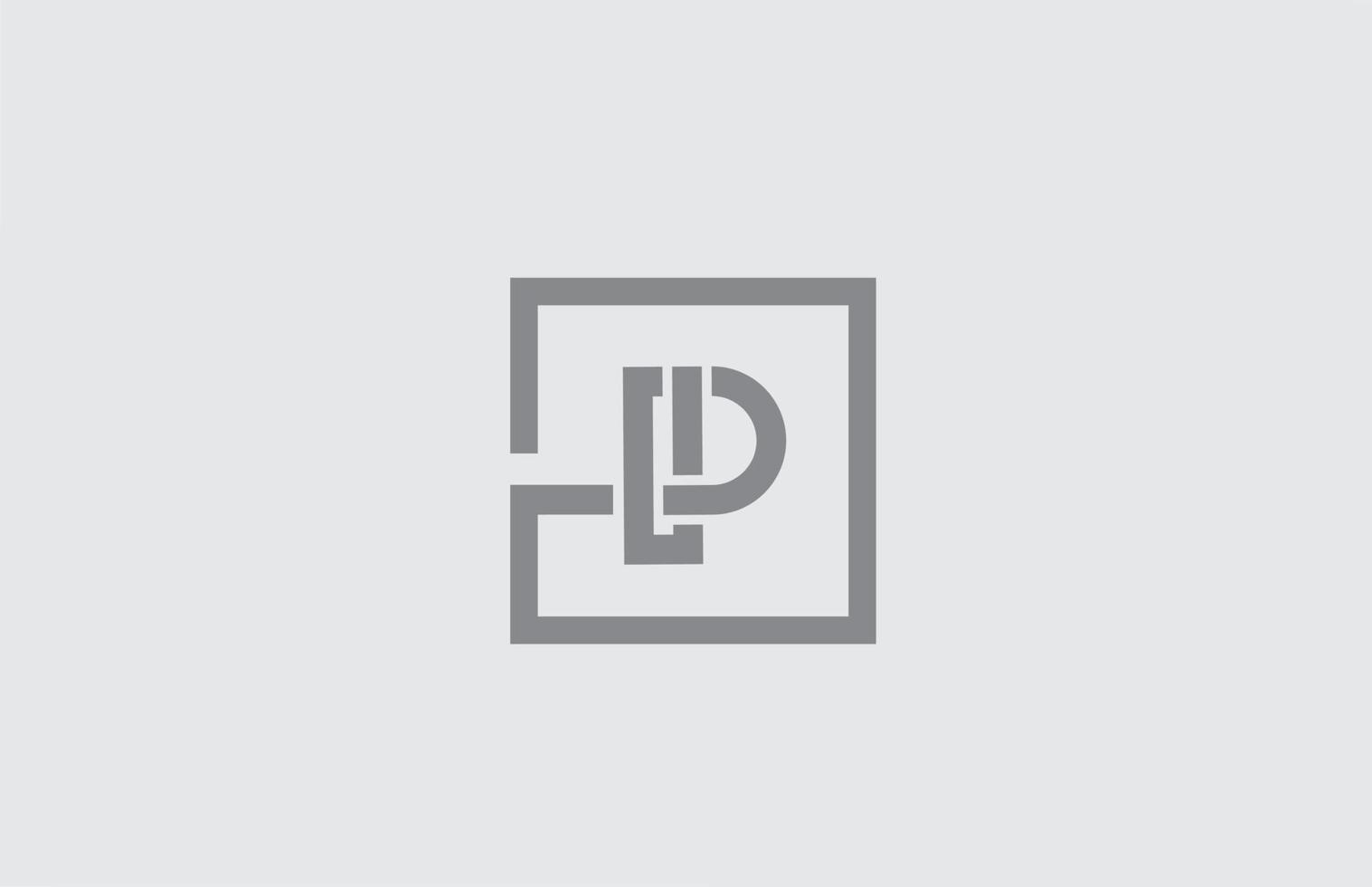 p lijn alfabet letter pictogram logo ontwerp. creatieve sjabloon voor zaken en bedrijf in grijze kleur vector