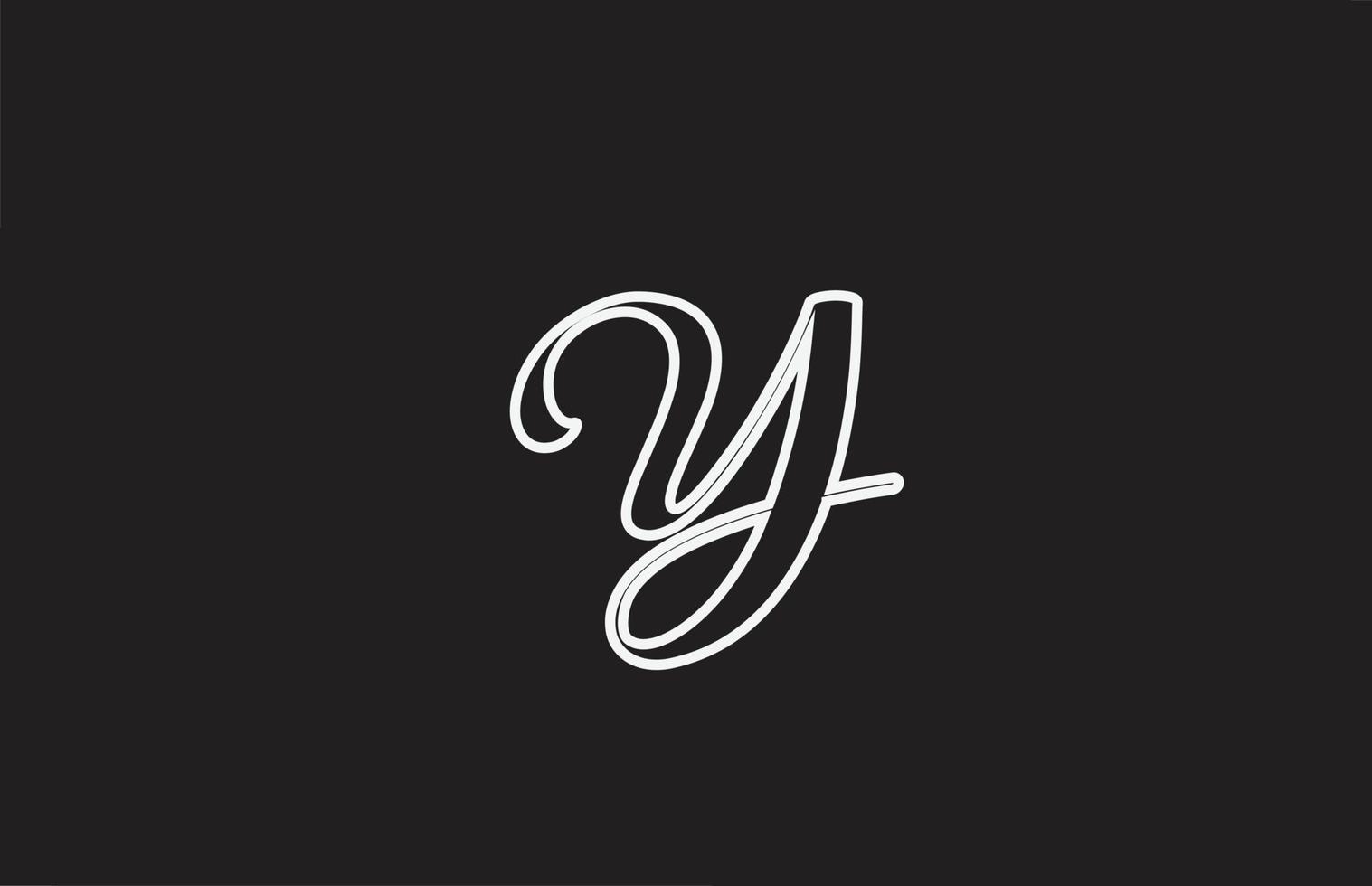lijn y pictogram logo ontwerp met handgeschreven stijl. creatieve sjabloon voor bedrijf vector